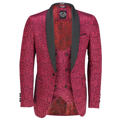 Herren Herren Chic Paisley Jacquard Westen Zweireiher Hochzeit Slim