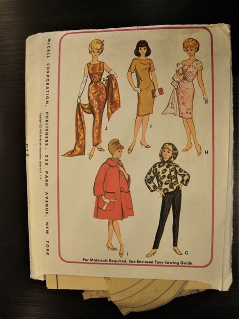 Vintage Mccalls Sewing Pattern 7137 For Barbie Doll Etsy