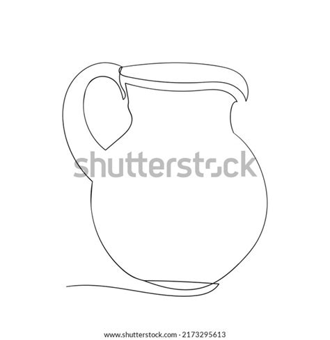 Jug Line Art Drawing Style Jug Stock Vector Royalty Free 2173295613