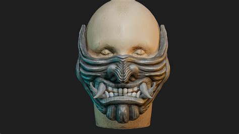 Stl File Hannya Samurai Oni Half Mask D Printing File Stl D