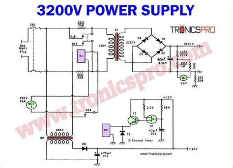 3200V Power Supply Circuit Diagram - TRONICSpro