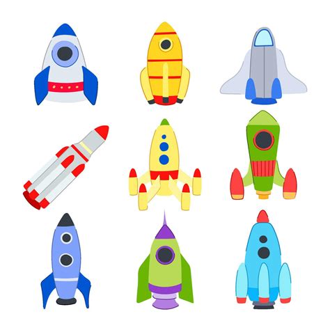 rocket toy set cartoon vector illustration 26826312 Vector Art at Vecteezy