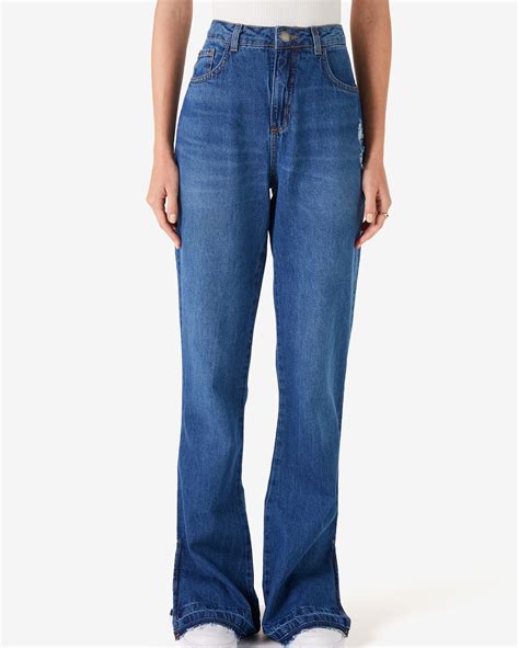 Riachuelo Cal A Jeans Feminina Bootcut Cintura Alta Denim M Dio