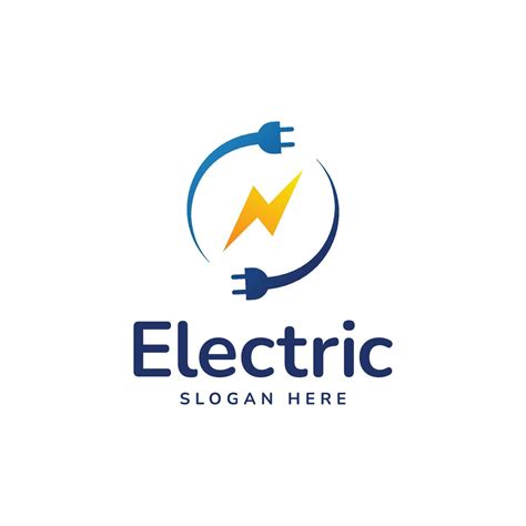 Flash Thunderbolt Energy Power Logo Design Vector Electric Plug Logo