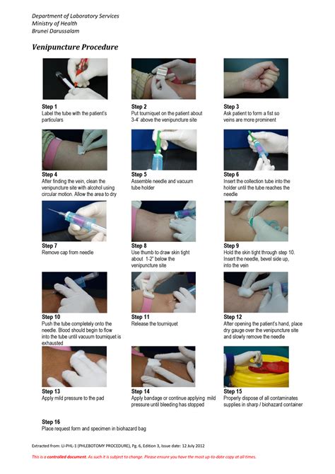 Phlebotomy Procedure - For study purposes - Department of Laboratory ...