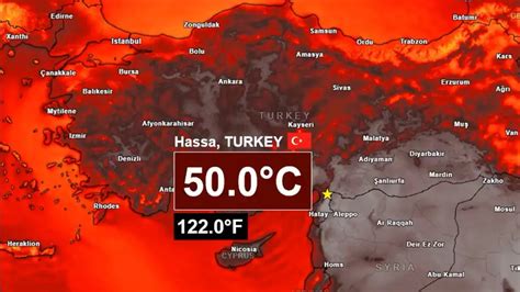 Turkey sets new national temperature record, soaring to 50 degrees celsius