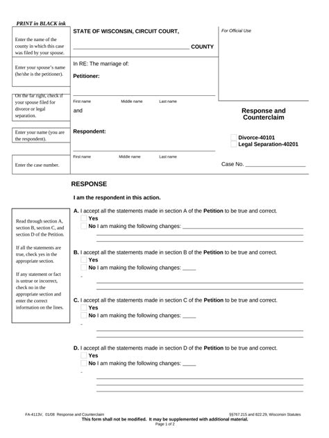 Wisconsin Counterclaim Complete With Ease Airslate Signnow