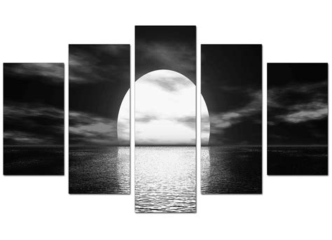 Extra Large Canvas Prints UK of Sunset in Black & White