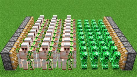 X300 Iron Golems And X100 Creepers Combined YouTube