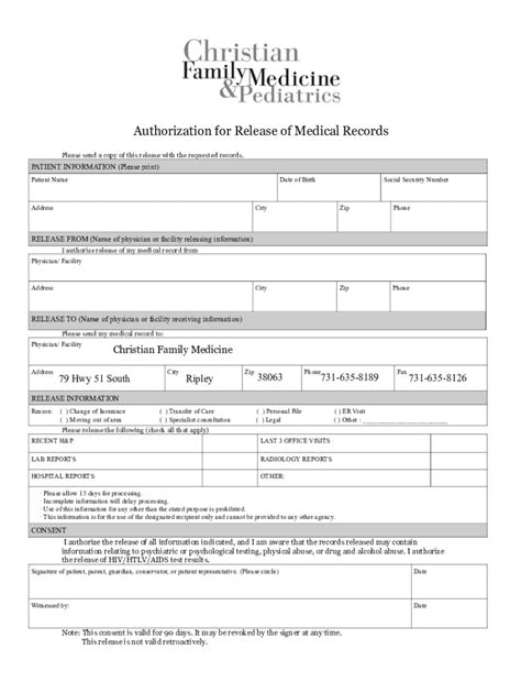 Fillable Online Medical Records Release Formcreate A Request For