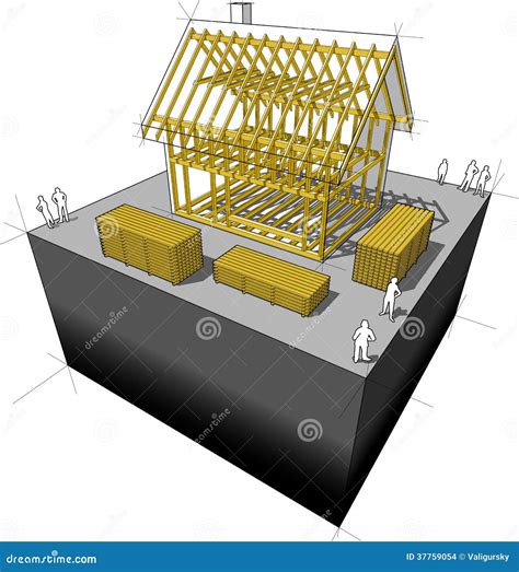 House framework diagram stock illustration. Illustration of eaves ...