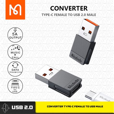 Jual Mcdodo Ot Converter Usb Type C Female To Usb Port Male