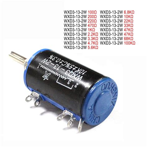 Pcs Wxd W K Ohm Multi Turn Wirewound Potentiometer Business