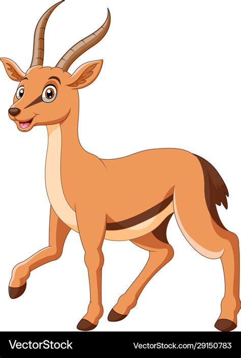 A cute cartoon gazelle stands Royalty Free Vector Image