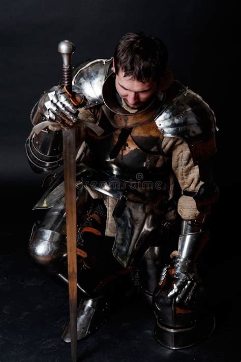 Great Knight Holding His Sword And Helmet Stock Photo Image 11977810