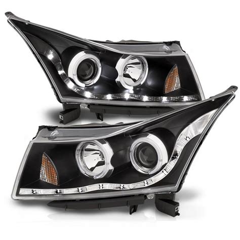 Chevy Cruze Led Drl Halo Projector Headlights Black