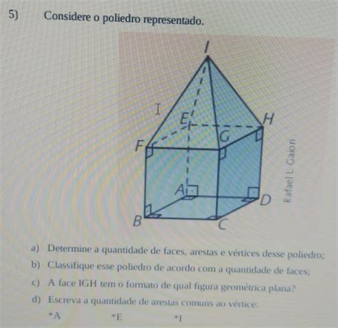 Solved 5 Considere O Poliedro Representado A Determine A