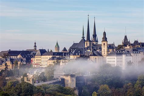 Landmarks in foggy Luxembourg city old town - Luxembourg Photographer ...