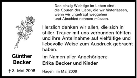 Traueranzeigen Von Günther Becker Trauer In Nrwde