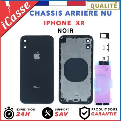 Chassis Arriere Pour Iphone Xr Noir Chassis Coque Nu Colle Icasse