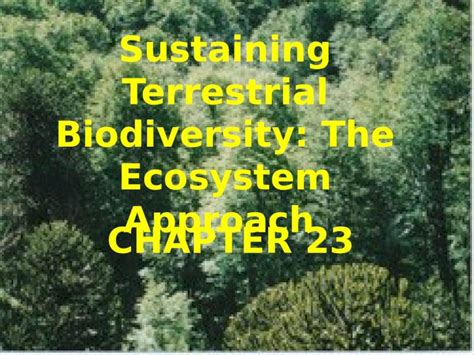 (PPTX) CHAPTER 23 Sustaining Terrestrial Biodiversity: The Ecosystem ...