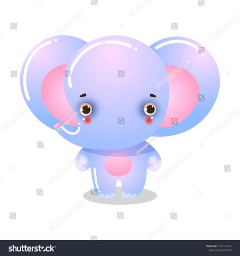 Cartoon Funny Blue Elephant Child Vector Stock Vector (Royalty Free ...