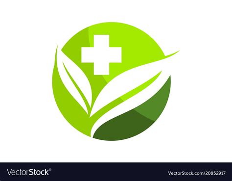 Herbal Medicine Logo Design Template Royalty Free Vector