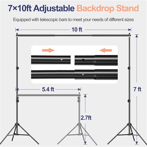 Buy Emart Photography Backdrop Stand Kit X Ft With White Background