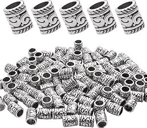 Amazon BronaGrand 100pcs Antique Silver Spacer Beads Large Hole