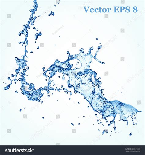 Blue Water Splash Vector Illustration Eps 8 254519089 Shutterstock