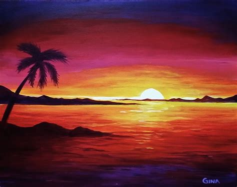 Island Dream | Sunset painting, Sunset canvas painting, Landscape paintings