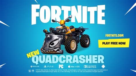 NEW VEHICLE QUADCRASHER GAMEPLAY TRAILER FORTNITE OFFICIAL YouTube