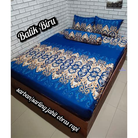 Jual Sprei Murah Motif Batik Biru Shopee Indonesia