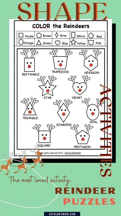 Reindeer Shape Sorting Activity - ASTOLDBYMOM | Preschool christmas ...