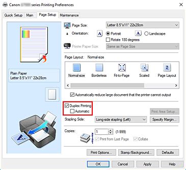 Canon Inkjet Manuals G Series Duplex Printing