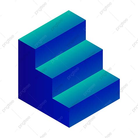 Blue Stairs Icon Isometric Vector Ladder Of Contemporary Png And