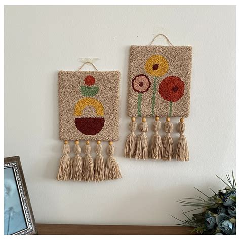 Tufted Wall Hanging Punch Needle Wall Hanging Abstract Wall Etsy