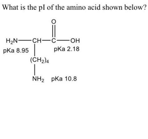 Solved What Is The Mathrm PI Of The Amino Aci