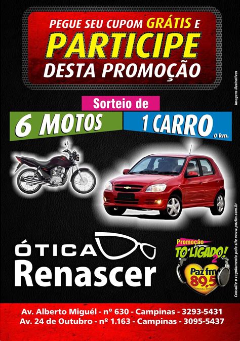 PLENARTE COMUNICAÇÃO VISUAL ÓTICA RENASCER SORTEIO DE CARRO E MOTOS