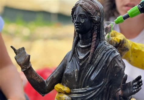 Ornate collection of ancient bronze statues discovered in Tuscany