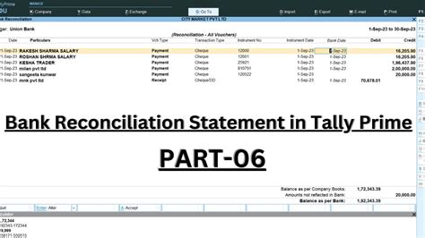 Bank Reconciliation Statement In Tally Prime PART 06 YouTube