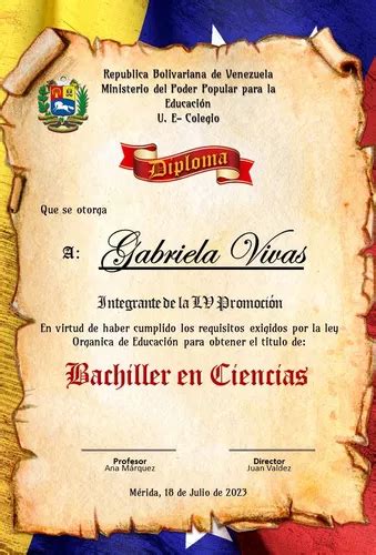 Plantilla Diploma Bachiller Mercadolibre