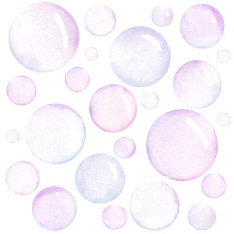 Premium Vector | Watercolor soap bubbles vector pattern