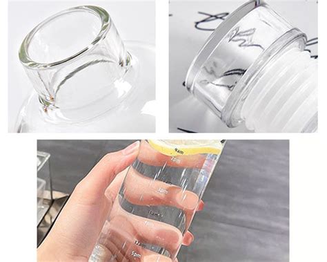 Ml Best Reusable Glass Water Bottle With Time Markings