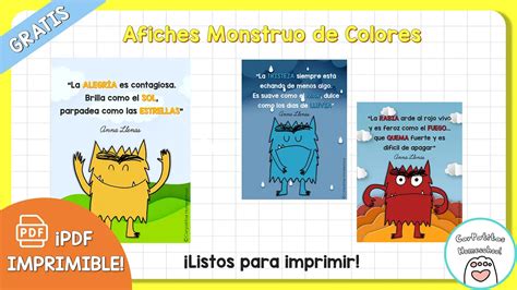 Pdf Gratis Afiches Monstruo De Colores Salduu