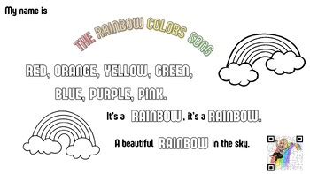 The rainbow color song by Teacher Ylenia | TPT