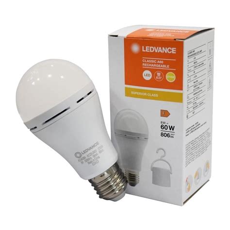 ᐉ Лампа світлодіодна акумуляторна Ledvance Rechargeable CL A60 8W 827