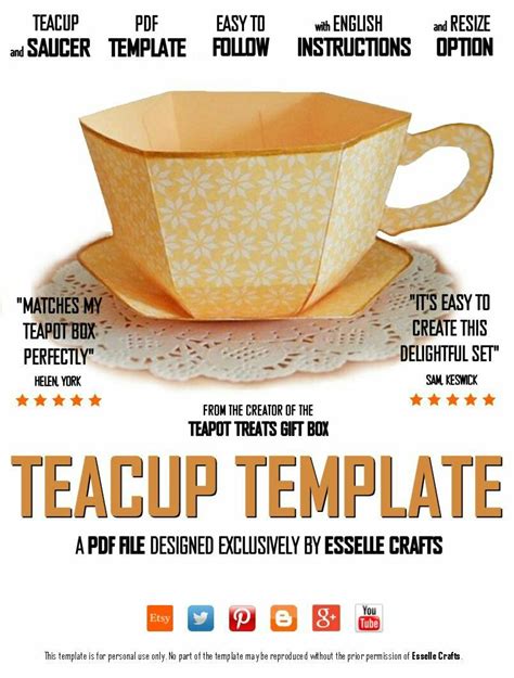 5easy Teacup Papercraft Template Onlyhats