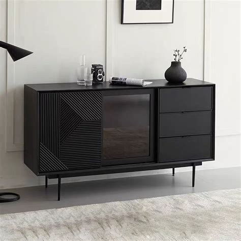 Mid Century Modern Black Sideboard Buffet