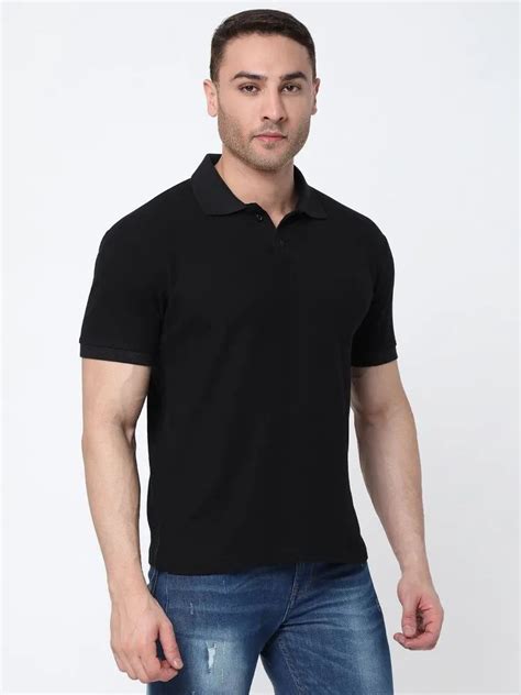 Hosiery Half Sleeve Men Black Collar T Shirt Size Xs To Xxl At Rs 230